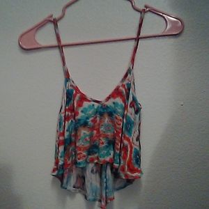 Cropped spaghetti strapped top